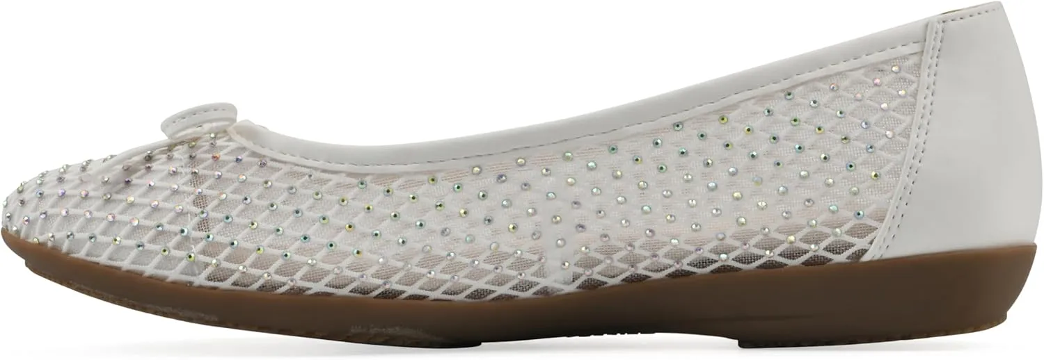 CLIFFS BY WHITE MOUNTAIN Women's Carlicia Cushioned Mesh Ballet Flat