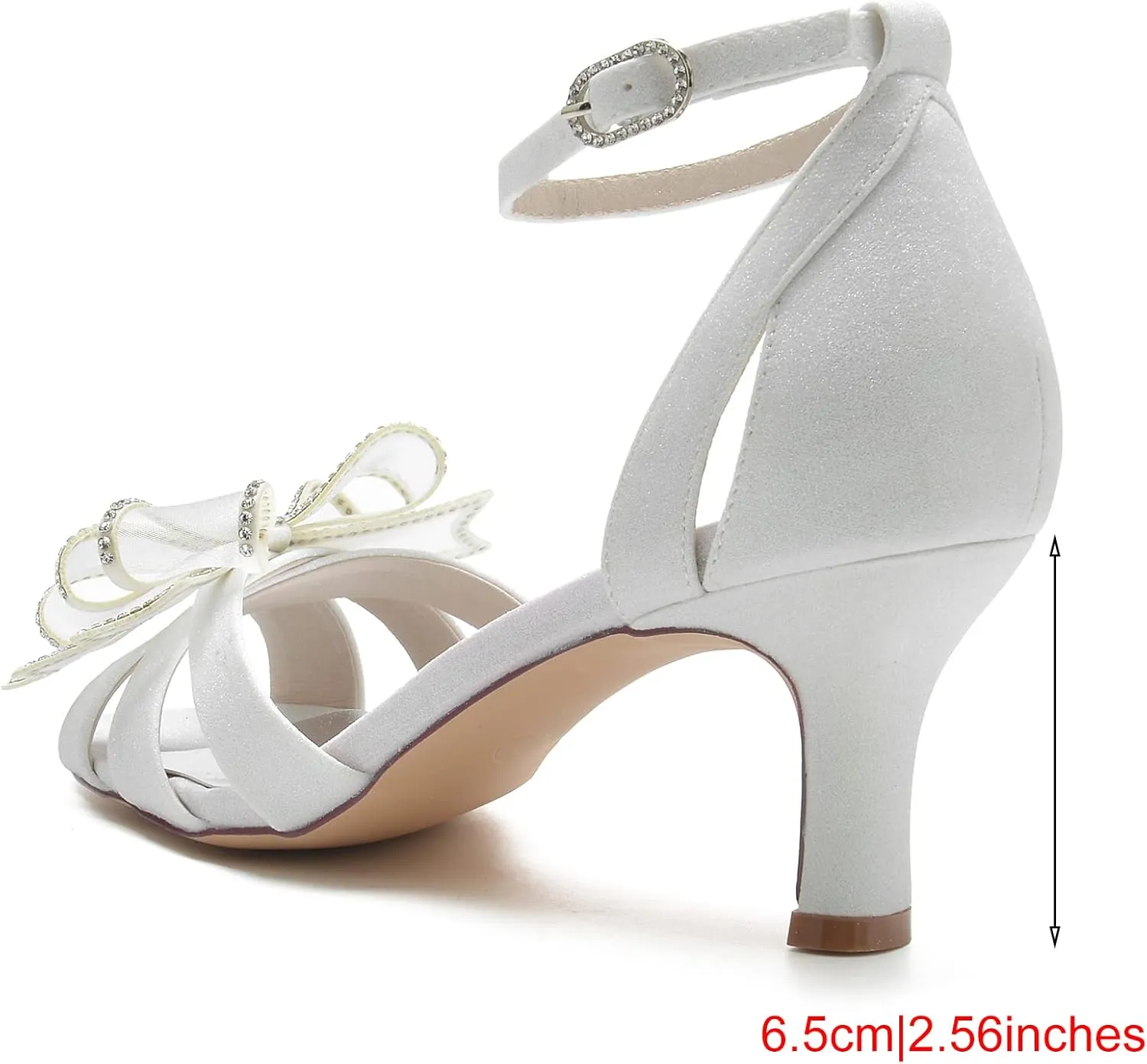 COMFASH 2.56'' Wedding Shoes Evening Party Shoes Party Peep Toe Kitten Heels Pump Sliver Glitter Peep Toe Pump Heel Sandals