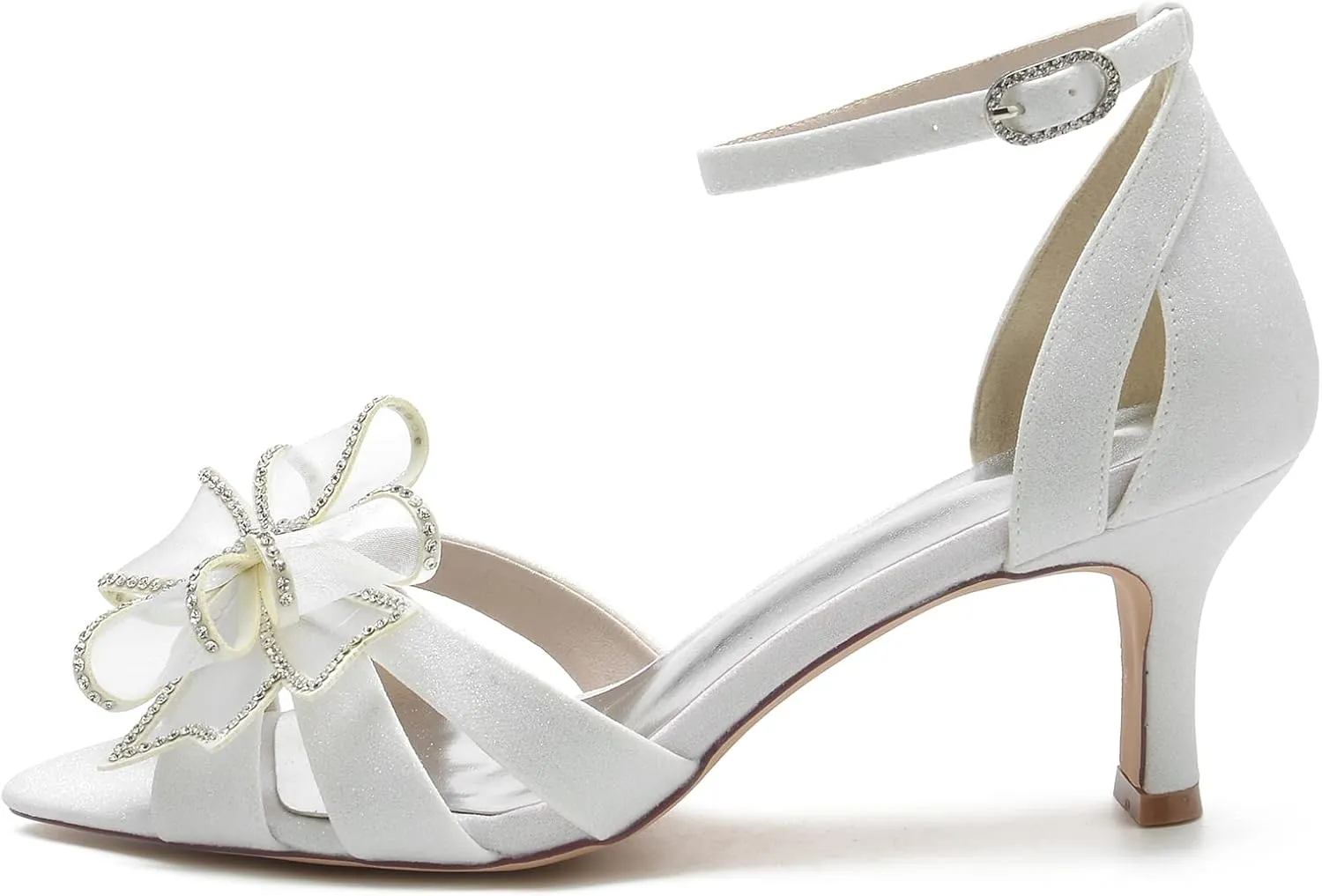 COMFASH 2.56'' Wedding Shoes Evening Party Shoes Party Peep Toe Kitten Heels Pump Sliver Glitter Peep Toe Pump Heel Sandals