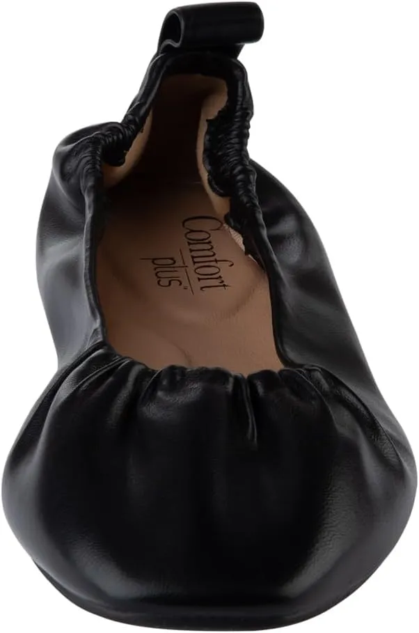 Comfort Plus by Predictions Womens Mia Square Toe Scrunch Flat