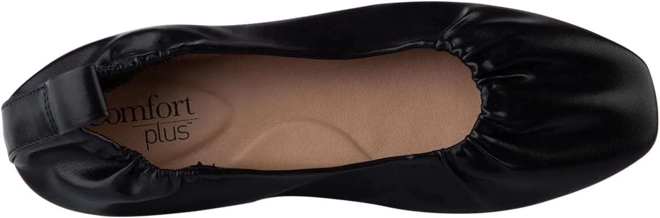 Comfort Plus by Predictions Womens Mia Square Toe Scrunch Flat