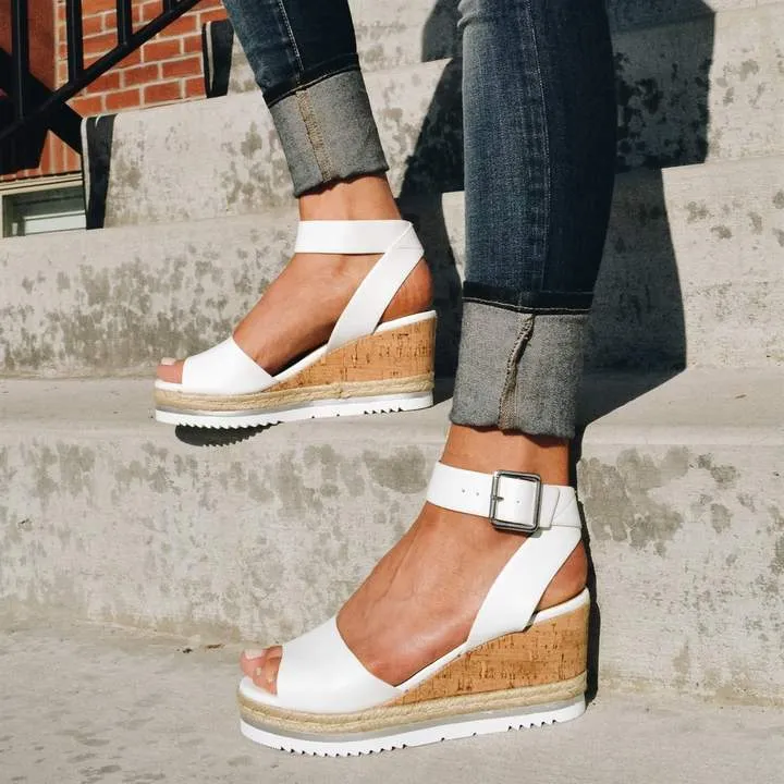 Creamtopmall Open Toe Low Heel Holiday Sandals