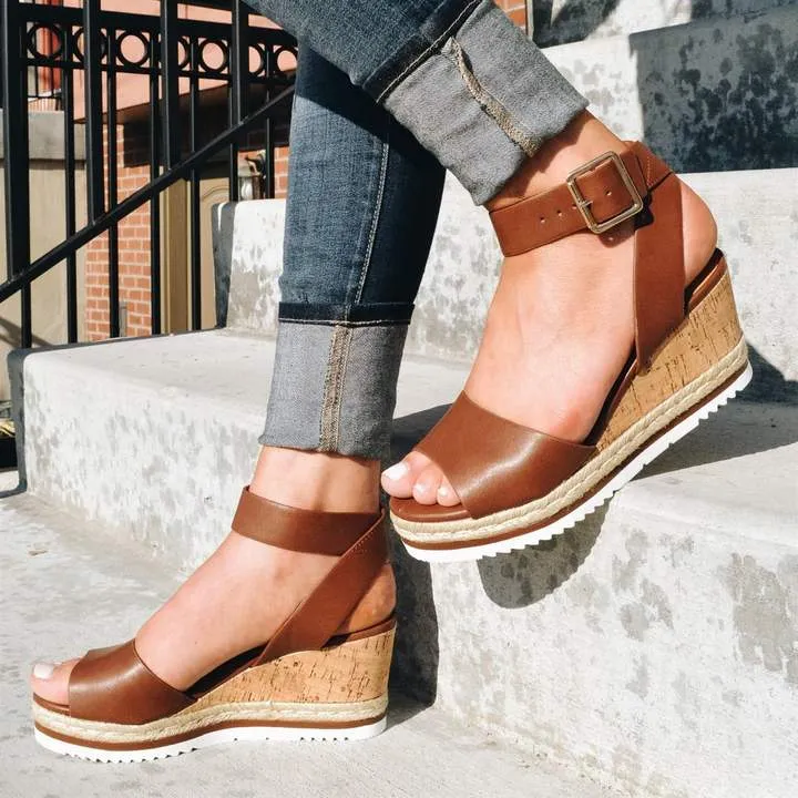 Creamtopmall Open Toe Low Heel Holiday Sandals