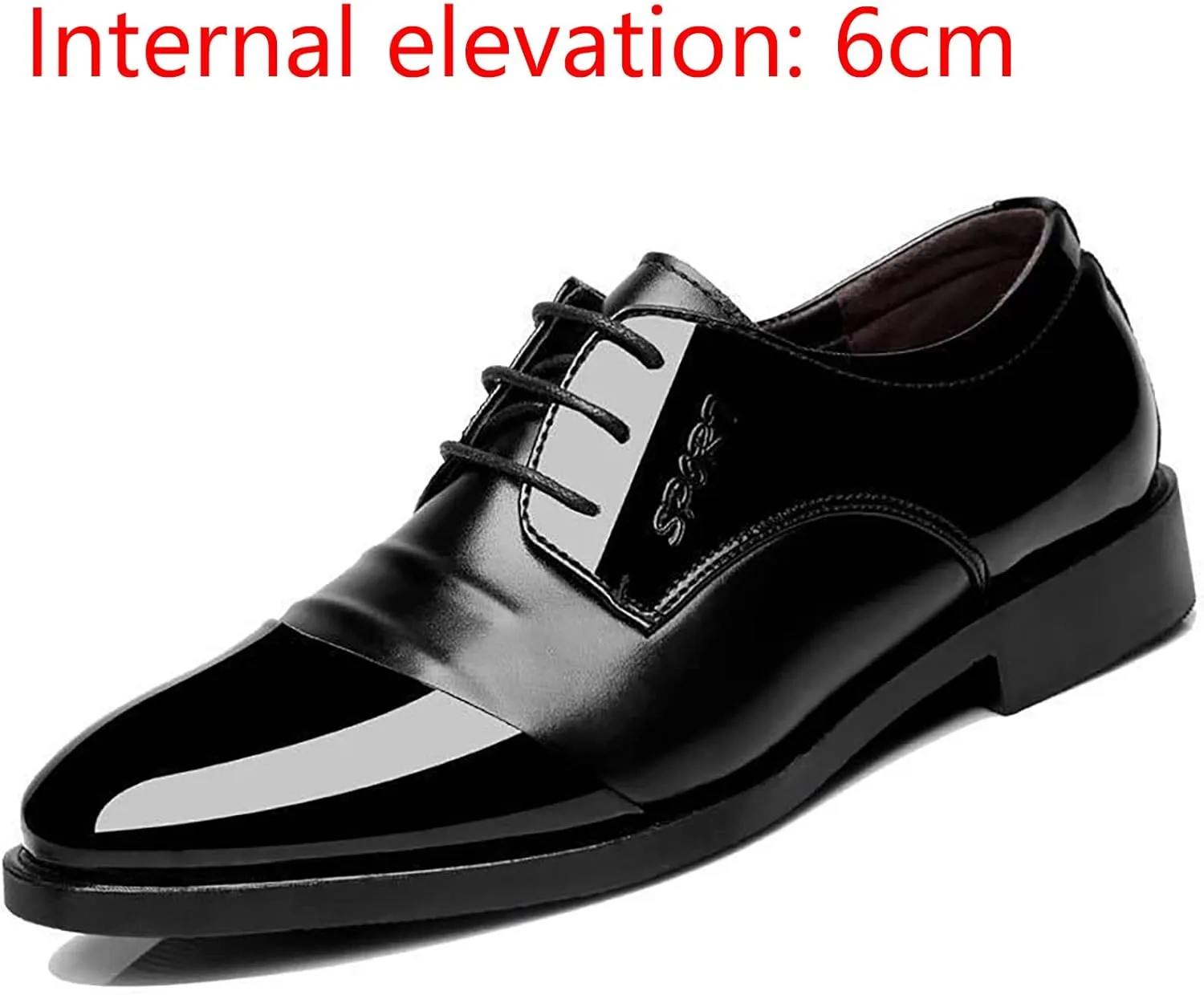 CsgrFagr High Rise Men's Lacquer Leather British Splice Business Casual Shoes Gentlemen's Leather Shoes Men Leather Dress Shoes Formal (Navy, 7.5)