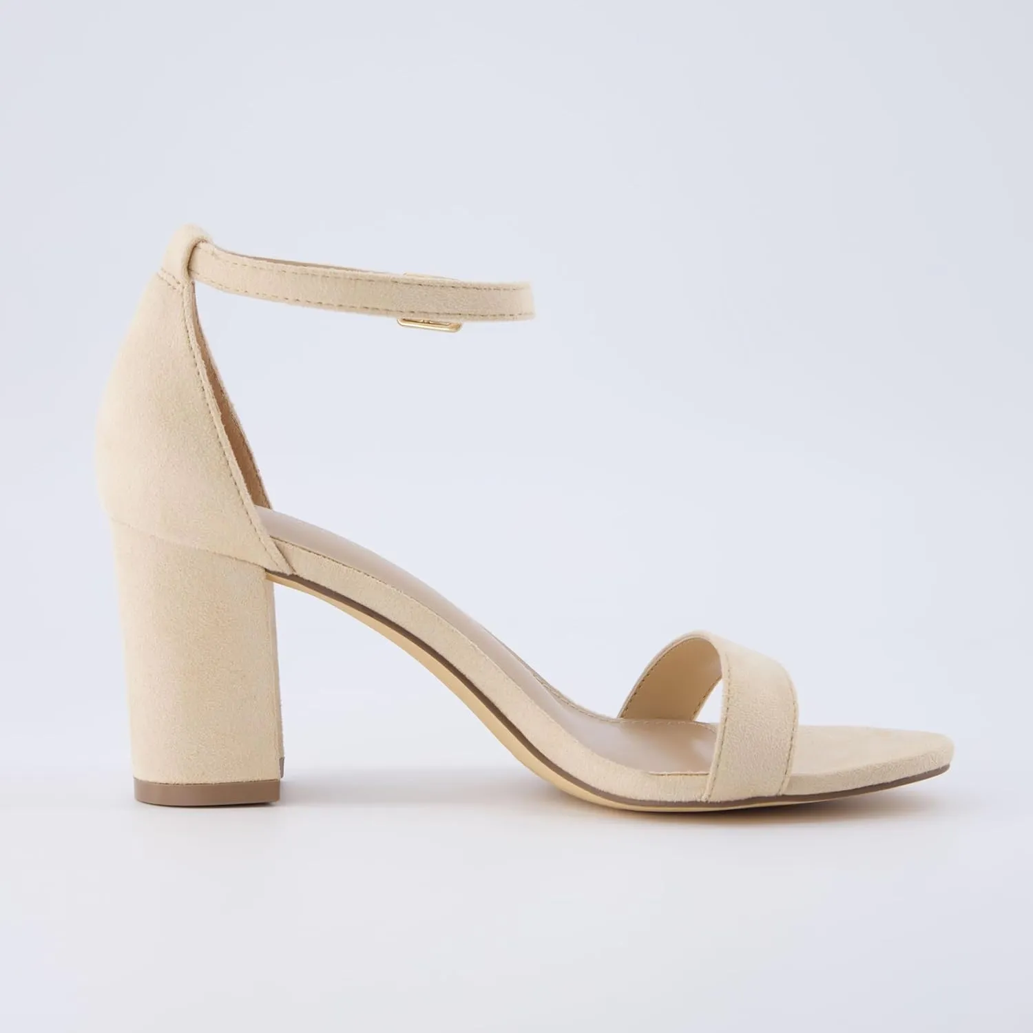 CUSHIONAIRE Women's Kimmie one band mid block heel sandal  Memory Foam, Wide Widths Available