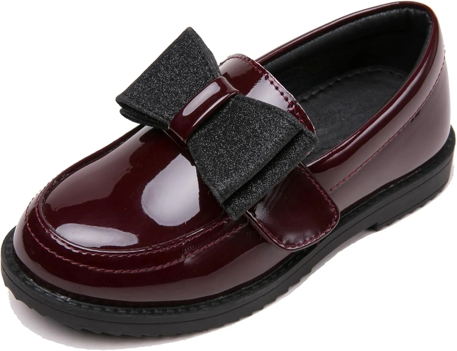 DADAWEN Girl's Loafers Slip On Bowknot Oxford Shoes Flats Round Toe Wedding Church School Uniform Dress Shoes (Toddler/Little Kid/Big Kid)