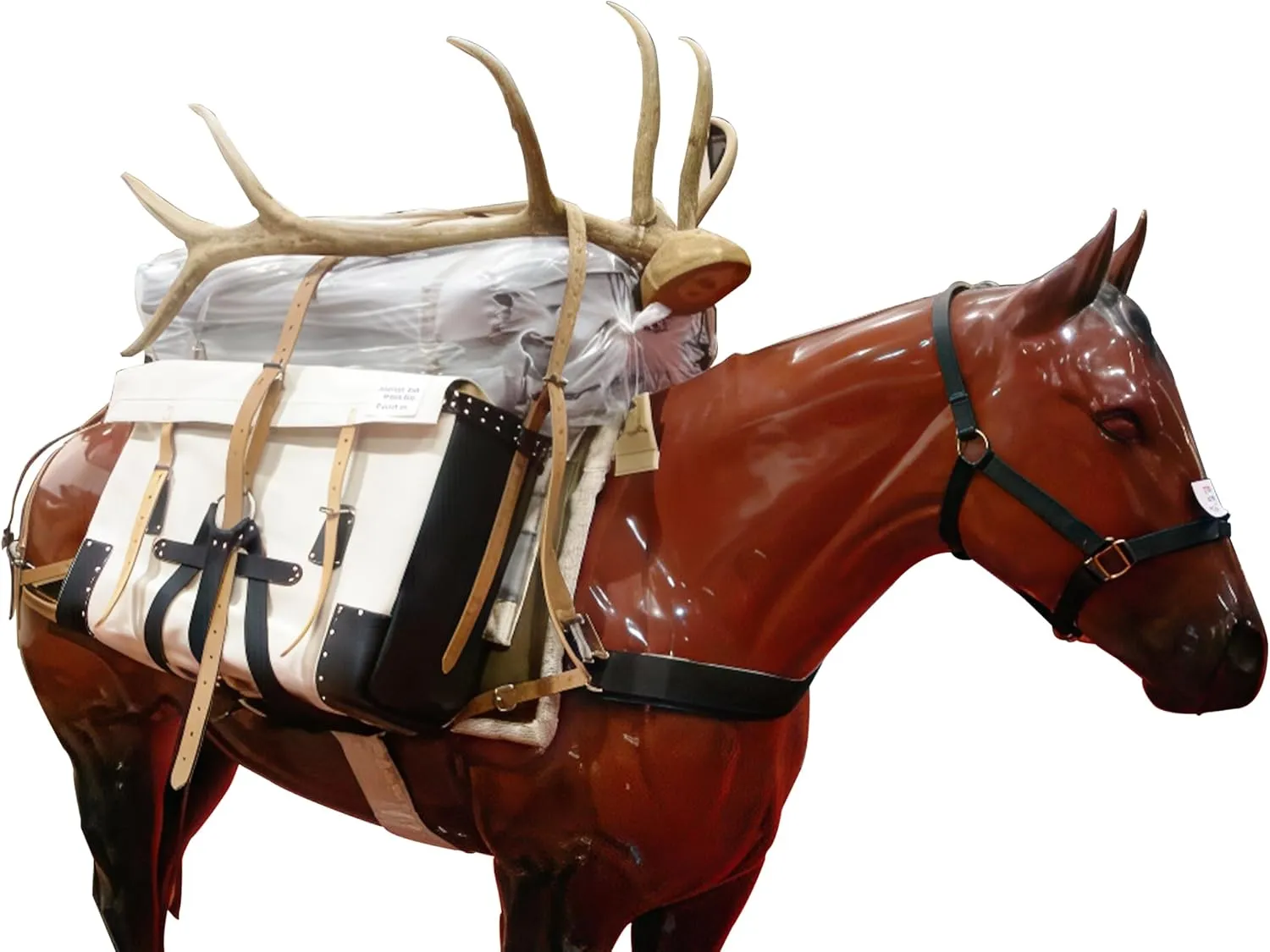 Davis Tent® Leather End Pannier, Durable Saddlebag-Style Pack for Horse & Mule Packing, Premium Full-Grain Leather with Reinforced Stitching, Ideal for Hunting, Camping & Backcountry Adventures