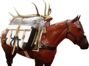 Davis Tent® Leather End Pannier, Durable Saddlebag-Style Pack for Horse & Mule Packing, Premium Full-Grain Leather with Reinforced Stitching, Ideal for Hunting, Camping & Backcountry Adventures