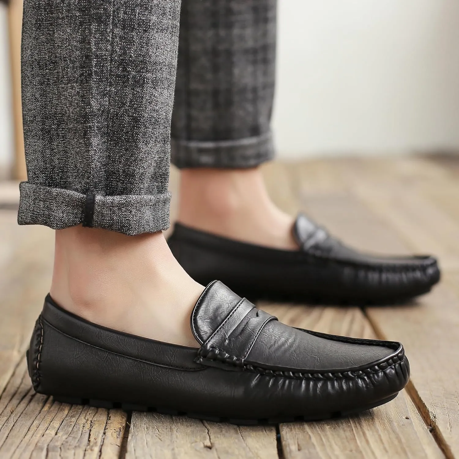 DECARSDZ Penny Loafers for Men Soft Lightweight Driving Boat Shoes Men's Loafers Casual Slip On Shoes