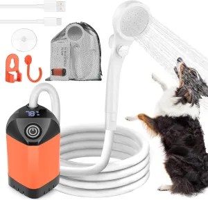 Dog Shower Attachment for Fast and Easy Bathing and Cleaning, Portable Shower with 3 Adjustable Water Pressure Dog Shower Head, Indoor & Outdoor Shower Dog Wash Sprayer Kit with Intelligent Display