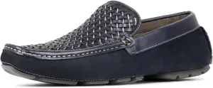 Donald Pliner Men's Damiano Woven Nubuck Driving Style Loafer, Navy, 15