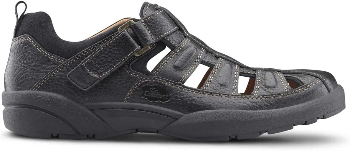 Dr. Comfort Fisherman Men's Therapeutic Diabetic Extra Depth Sandal: Black 11.5 Medium (B/D)