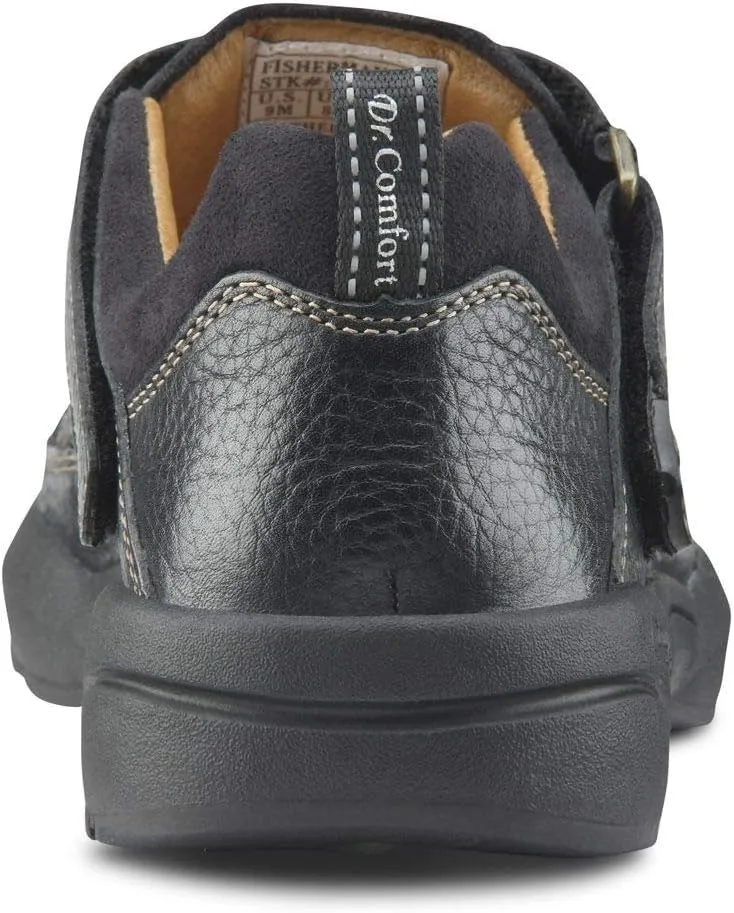 Dr. Comfort Fisherman Men's Therapeutic Diabetic Extra Depth Sandal: Black 11.5 Medium (B/D)
