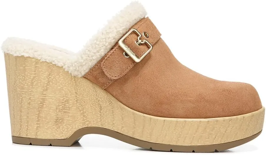 Dr. Scholl's Shoes Womens Pixie Faux Fur Lined Mule Clogs