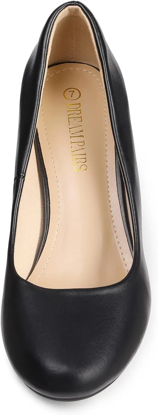 DREAM PAIRS Women's Dress Comfortable Low Heel Pump Shoes