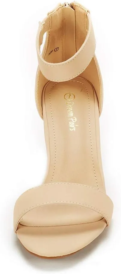 DREAM PAIRS Women's Fiona Fashion Stilettos Open Toe Pump Heeled Sandals