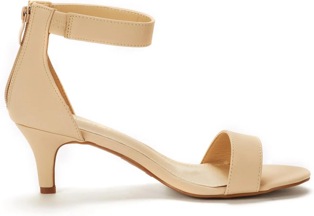 DREAM PAIRS Women's Fiona Fashion Stilettos Open Toe Pump Heeled Sandals