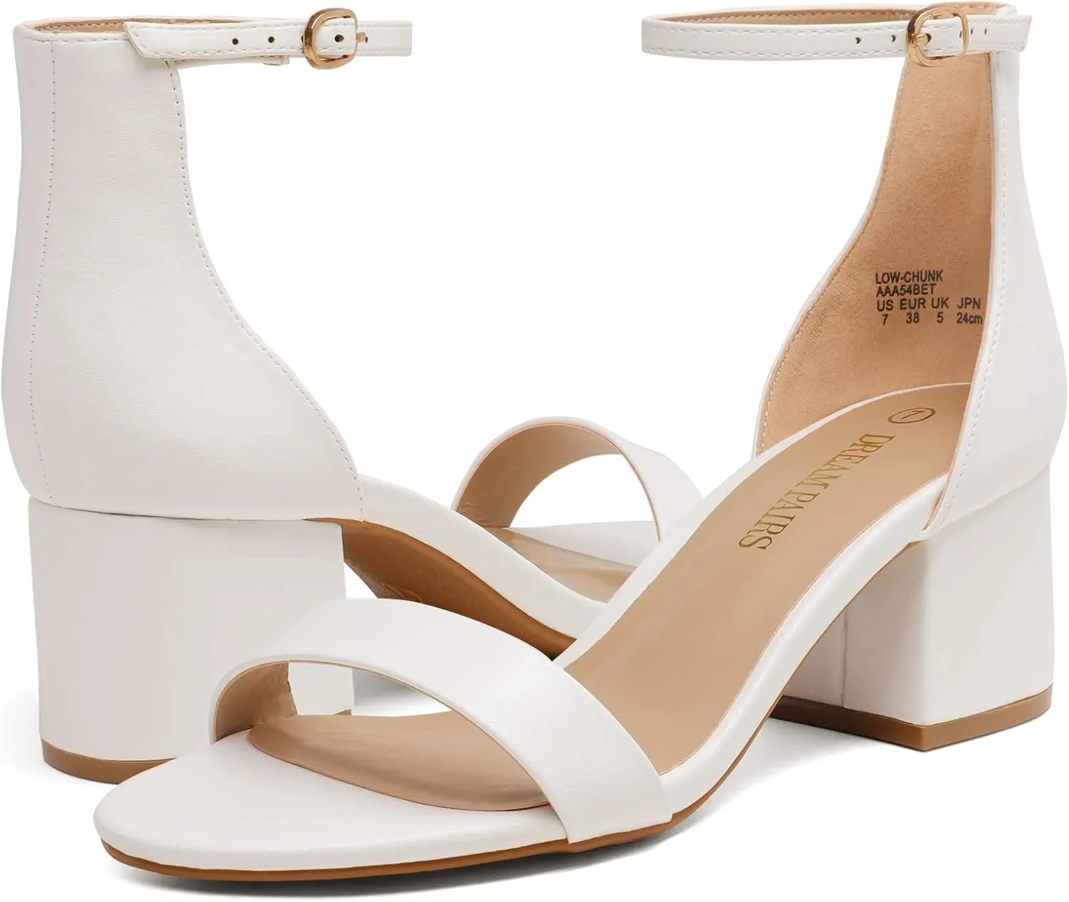 DREAM PAIRS Womens Low-Chunk Low Heel Pump Sandal