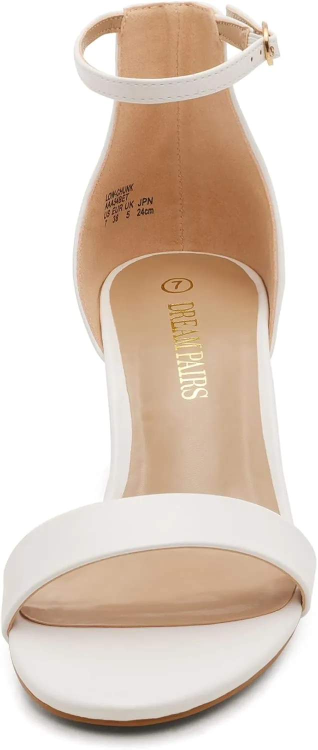 DREAM PAIRS Womens Low-Chunk Low Heel Pump Sandal