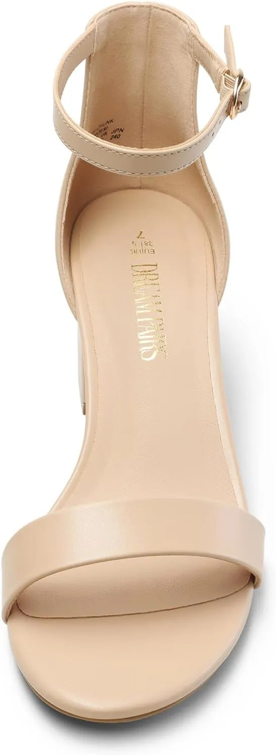 DREAM PAIRS Womens Low-Chunk Low Heel Pump Sandal