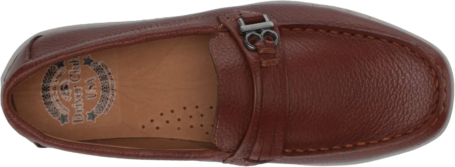 Driver Club USA Kids Boys/Girls Leather Driving Loafer with Rope Anchor Detail