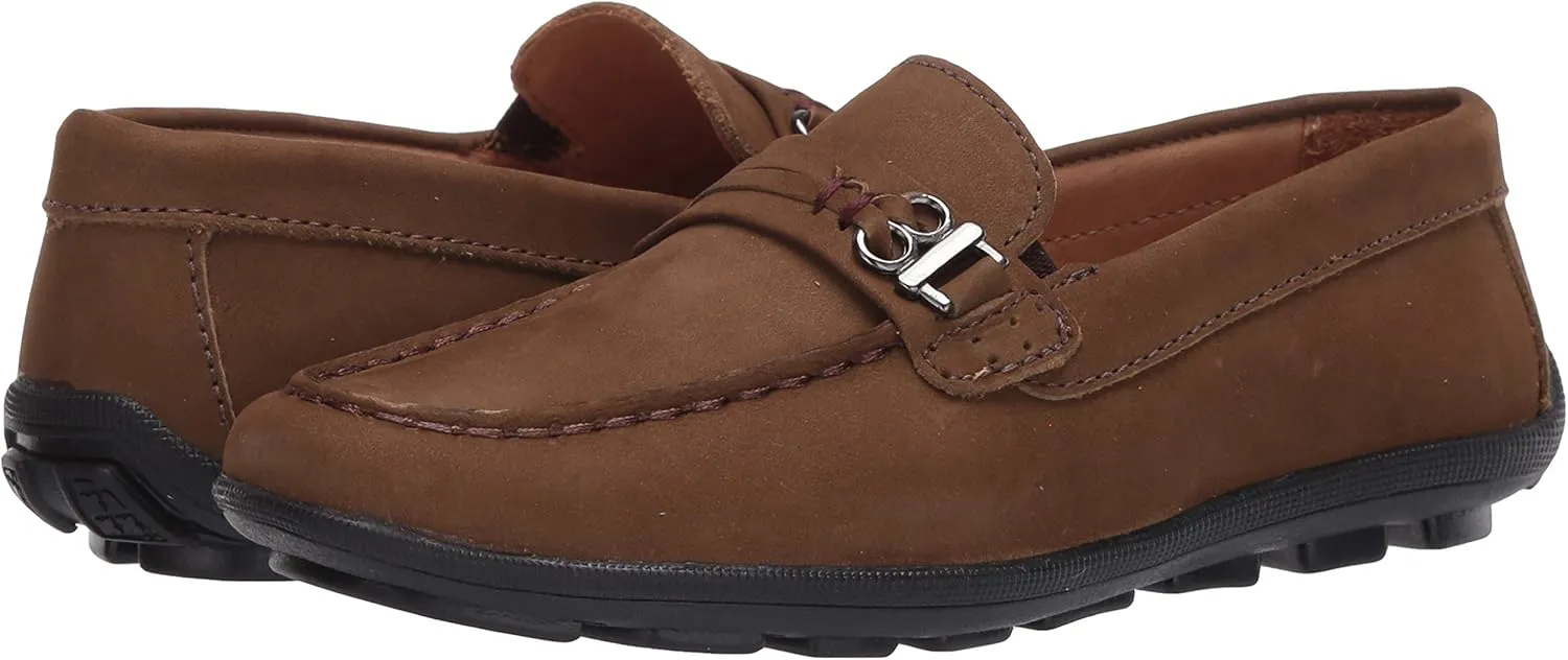 Driver Club USA Kids Boys/Girls Leather Driving Loafer with Rope Anchor Detail