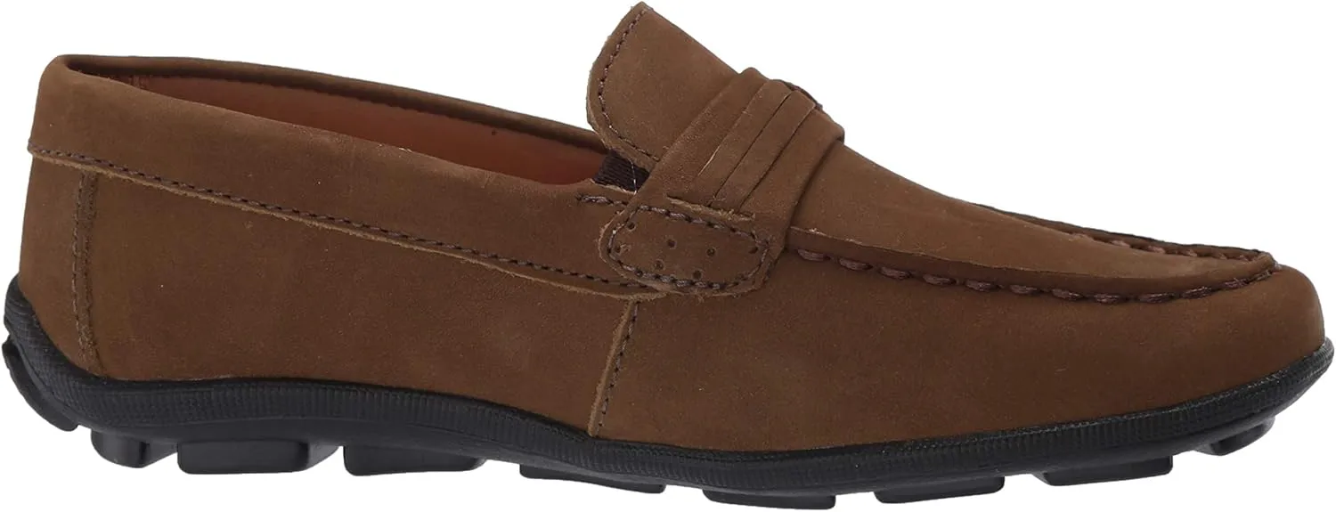 Driver Club USA Kids Boys/Girls Leather Driving Loafer with Rope Anchor Detail