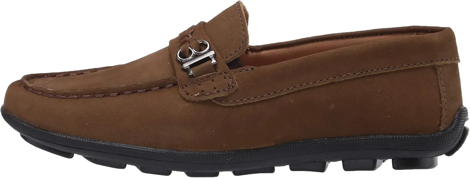 Driver Club USA Kids Boys/Girls Leather Driving Loafer with Rope Anchor Detail
