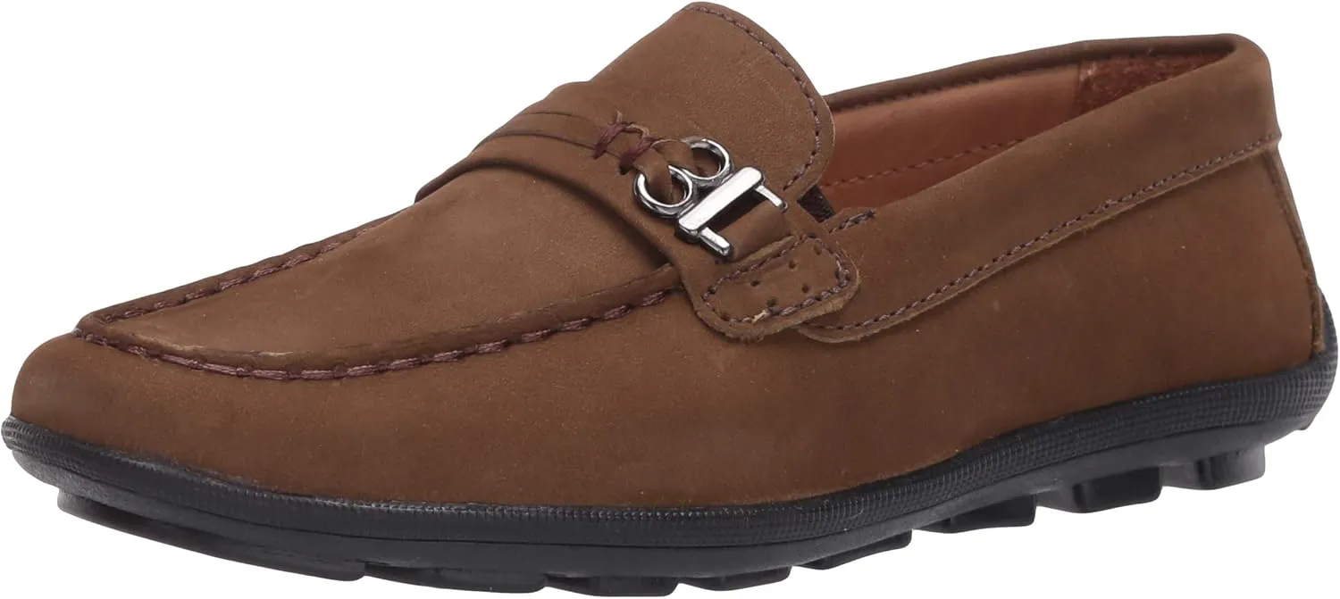 Driver Club USA Kids Boys/Girls Leather Driving Loafer with Rope Anchor Detail