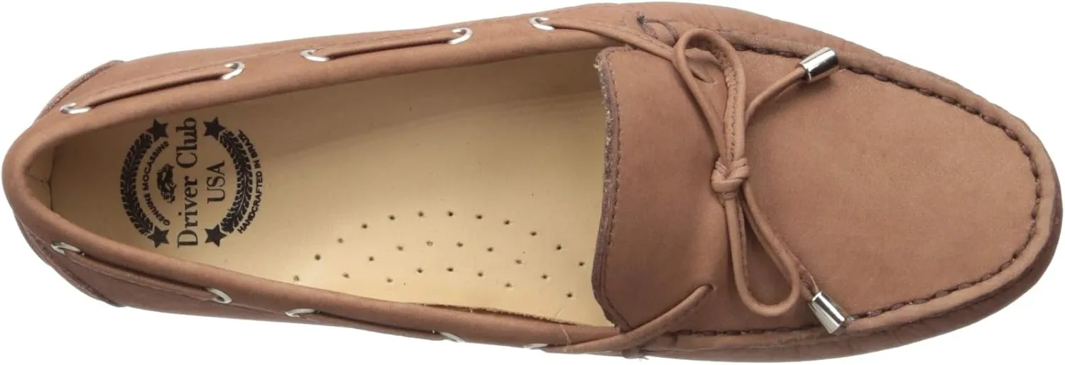 Driver Club USA Women's Leather Made in Brazil Nantucket 2.0 Tiebow Driver Moc Loafer