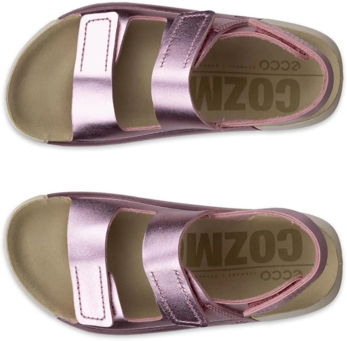 ECCO Unisex-Child Cozmo 3-Strap Adjustable Velcro Sandal