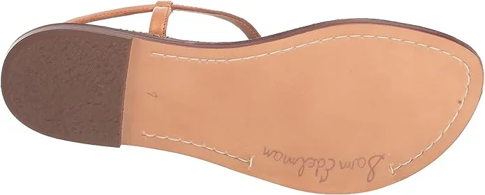Edelman Toe Sandals Compliance-certified Gigi Ankle Ergonomic Open Flats Retro Bead Natural Strap Custom Sam