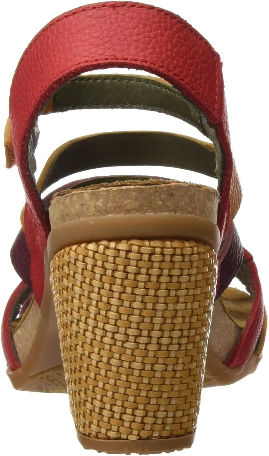El Naturalista Women's N5030 Soft Grain Grosella Mixed/Mola Heeled Sandal