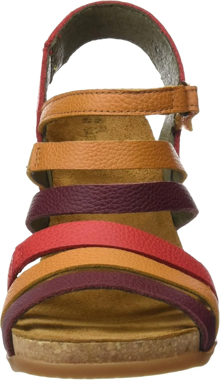 El Naturalista Women's N5030 Soft Grain Grosella Mixed/Mola Heeled Sandal