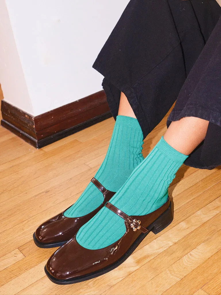 Ella Mary Jane Mule - Chocolate Patent