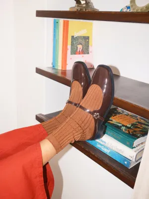 Ella Mary Jane Mule - Chocolate Patent