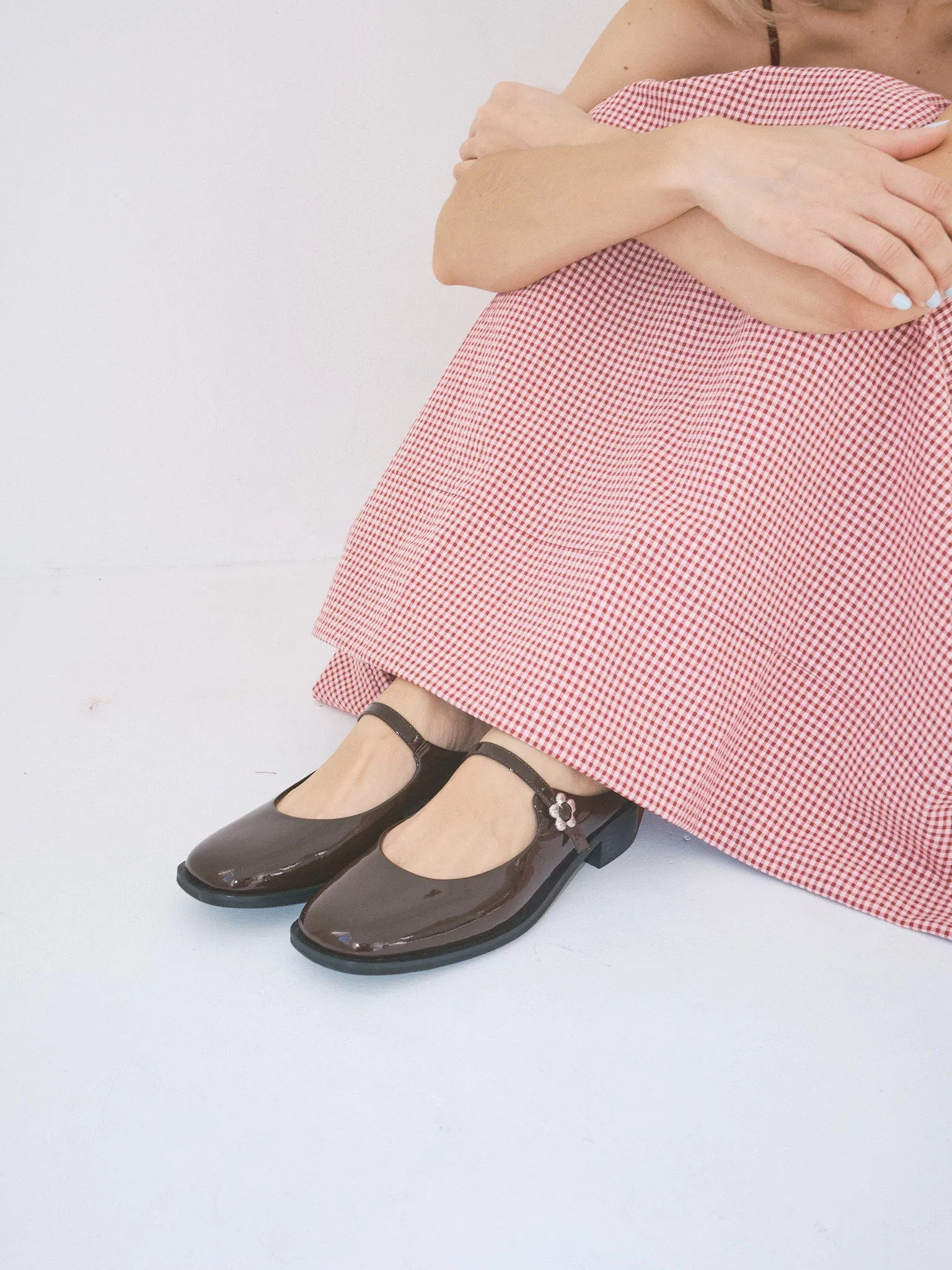 Ella Mary Jane Mule - Chocolate Patent
