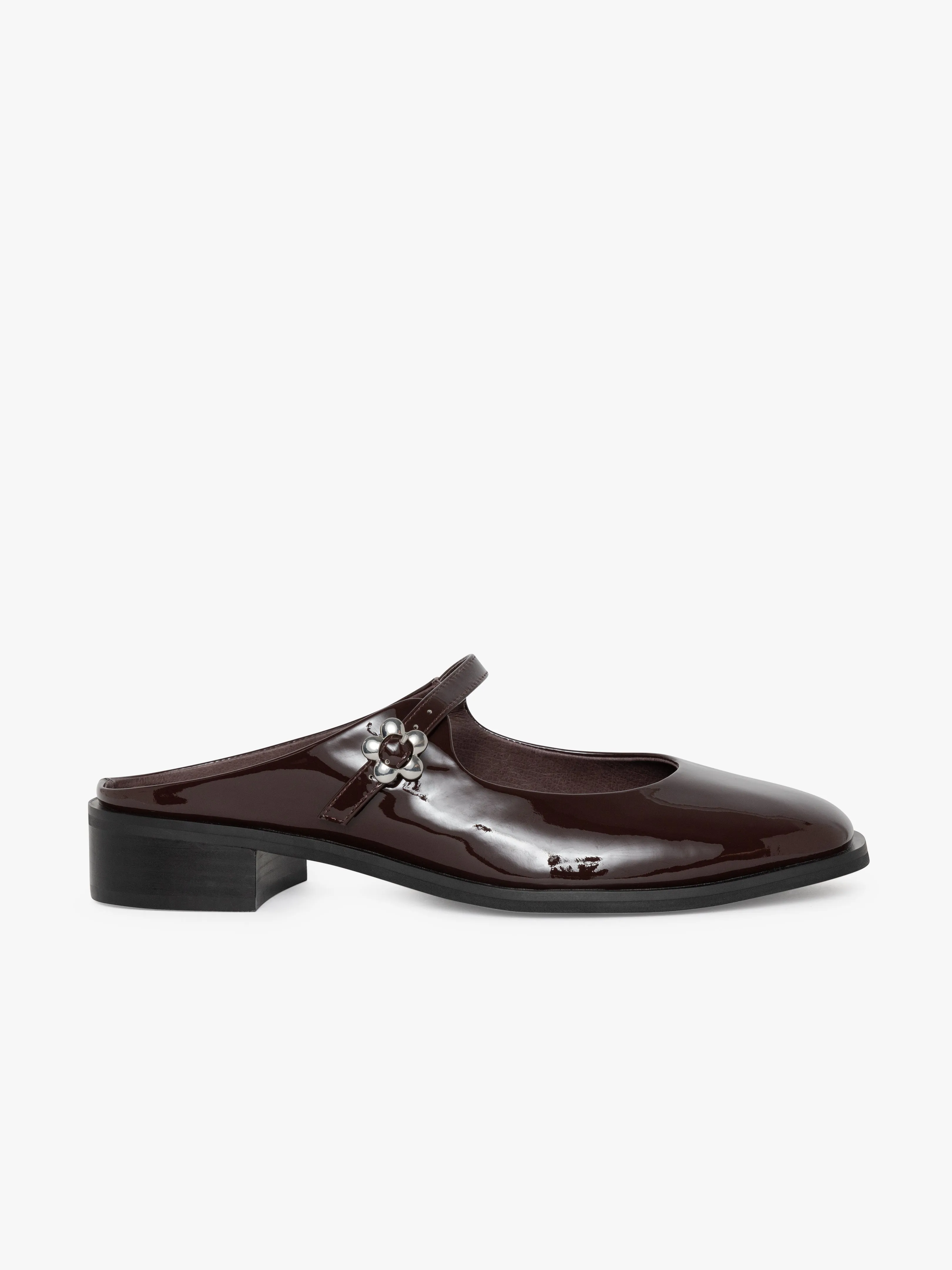 Ella Mary Jane Mule - Chocolate Patent