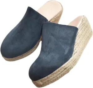Espadrilles Mule Wedges Platform Slip on Backless Sandals, Closed Toe Wedge Sandals for Women Clogs Mules Sandals