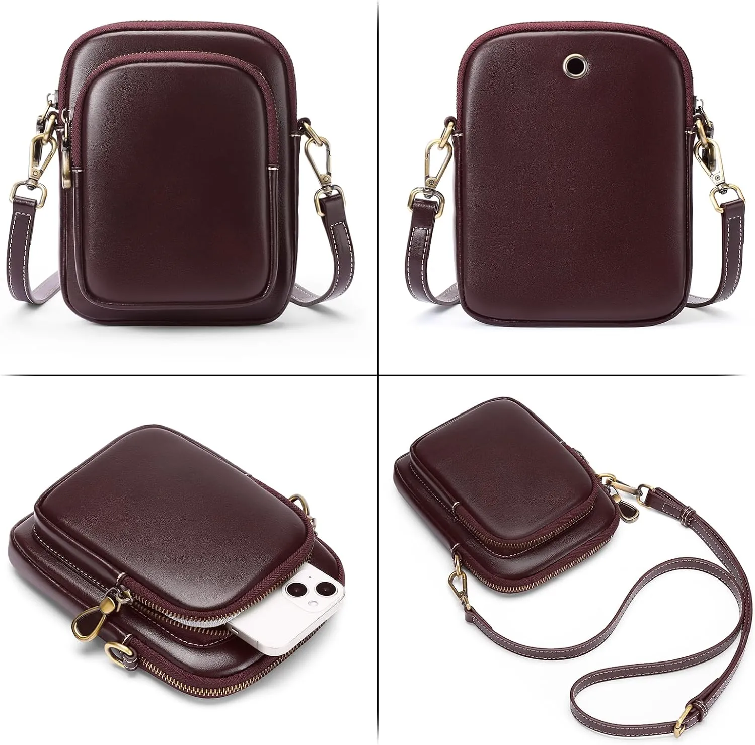 FALAN MULE Small Crossbody Bags for Women,Leather Trendy Cell Phone Bag Wallet Purses with Adjustable Strap
