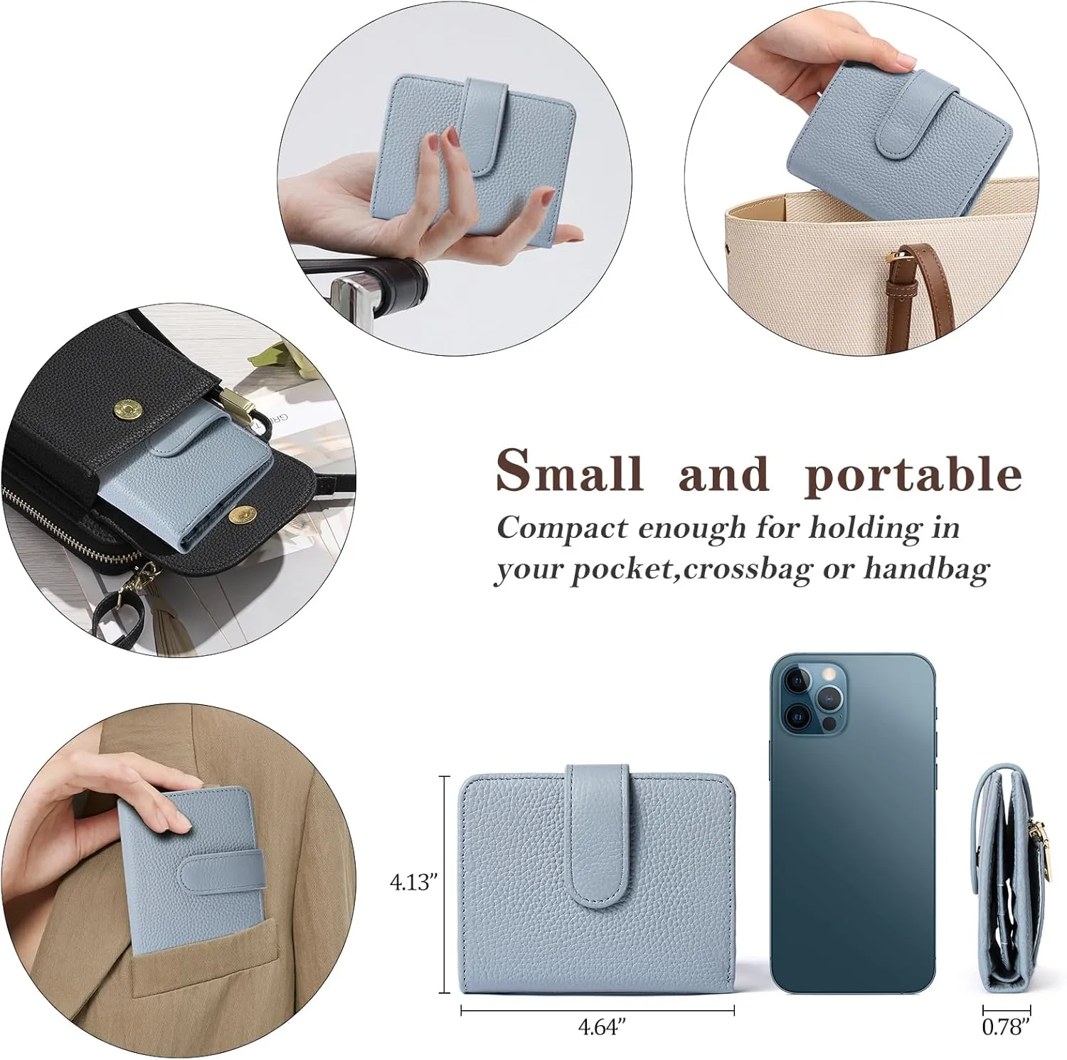 FALAN MULE Wallet Women RFID Blocking Slim Genuine Leather Small Womens Wallet with Zipper Coin Pocket