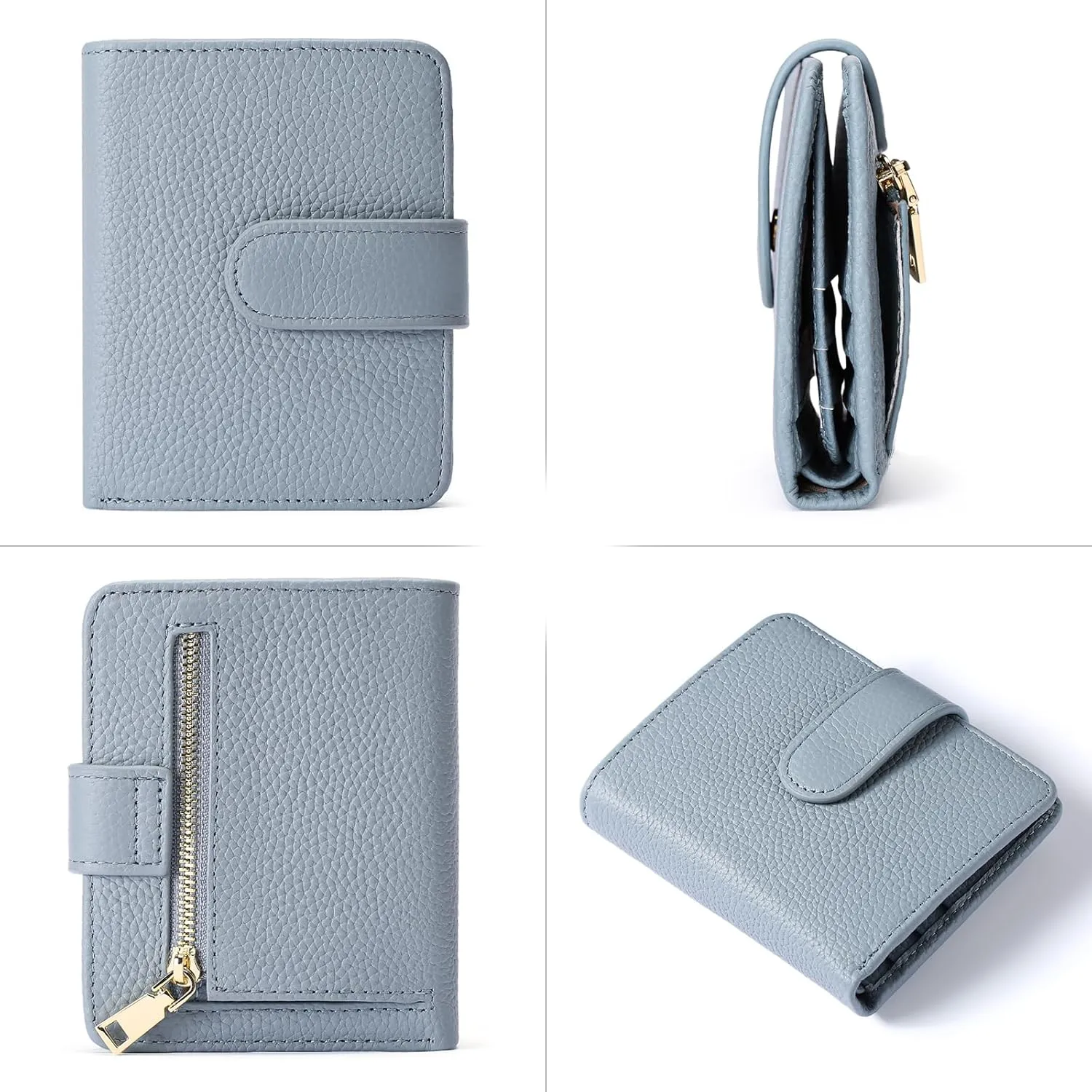 FALAN MULE Wallet Women RFID Blocking Slim Genuine Leather Small Womens Wallet with Zipper Coin Pocket