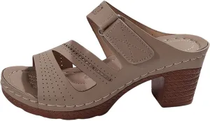 Fashion Low Heel Sandals for Women Strappy Buckle Heeled Sandal with Chunk Heel Low Block Chunky Banquet Shoes