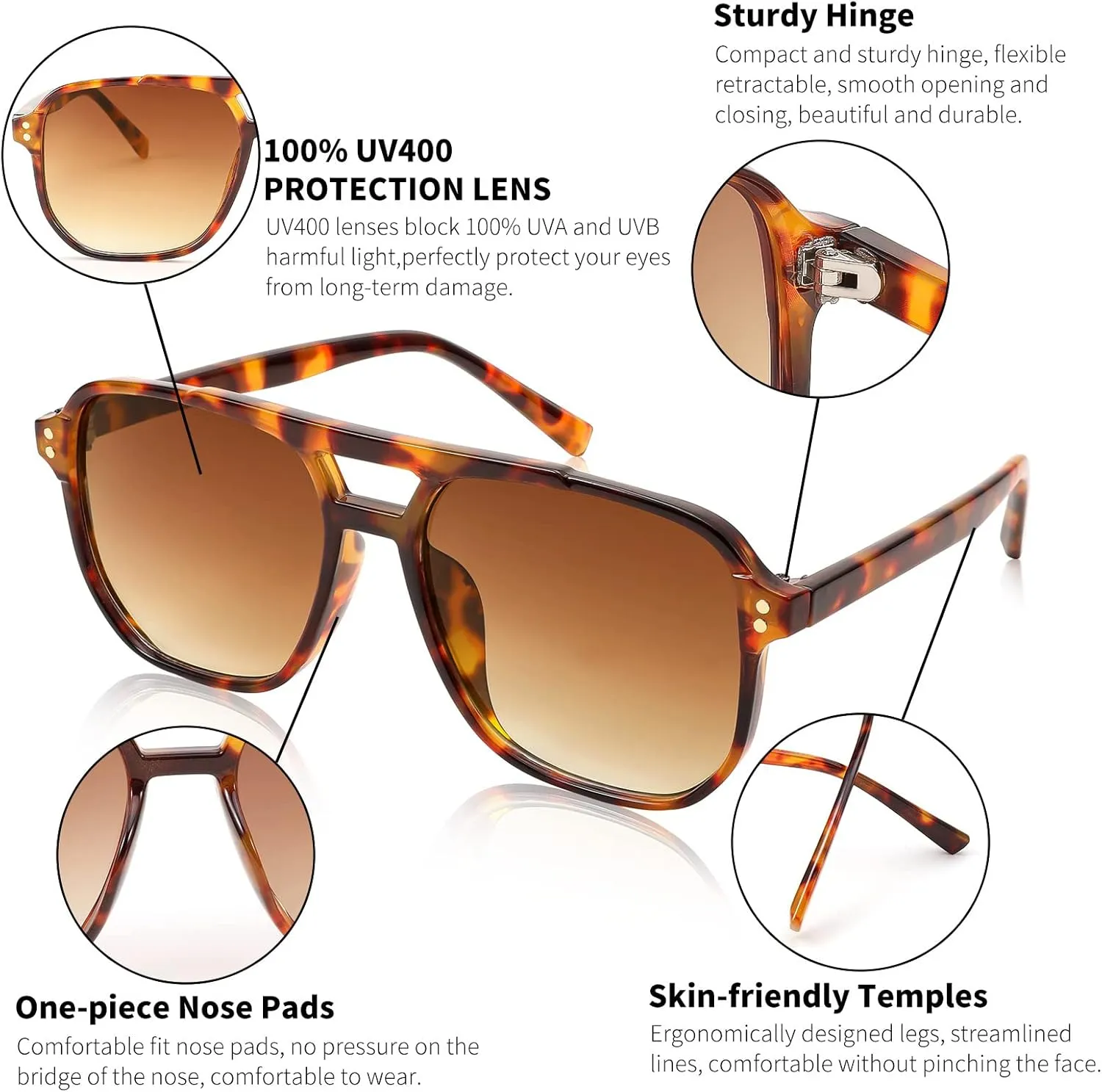 FEISEDY Retro Square Aviator Sunglasses Women Men 70s Vintage Trendy Plastic Frame Sun Glasses B2835