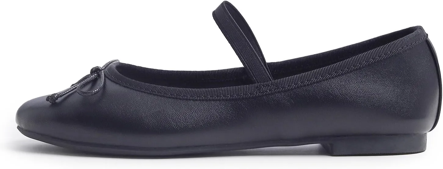 FEVERSOLE Women's Soft Cushion Padded Comfort Round Toe Mary Jane Elastic Fashion Ballet Flats Walking Shoes