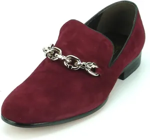 FI-7191 Suede Men's Slip on Loafer with Chain