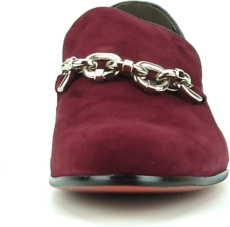 FI-7191 Suede Men's Slip on Loafer with Chain