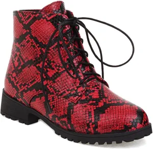 Flat Low Heels Lace Up Ankle Boots For Womens Casual Round Toe Suede Winter Dressy Short Booties
