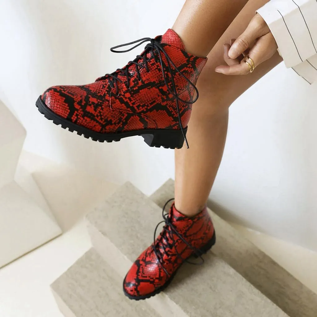 Flat Low Heels Lace Up Ankle Boots For Womens Casual Round Toe Suede Winter Dressy Short Booties