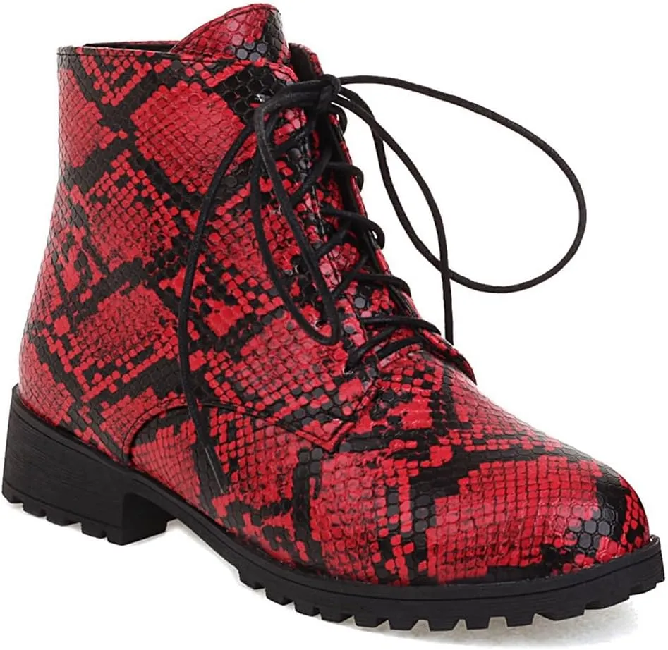 Flat Low Heels Lace Up Ankle Boots For Womens Casual Round Toe Suede Winter Dressy Short Booties